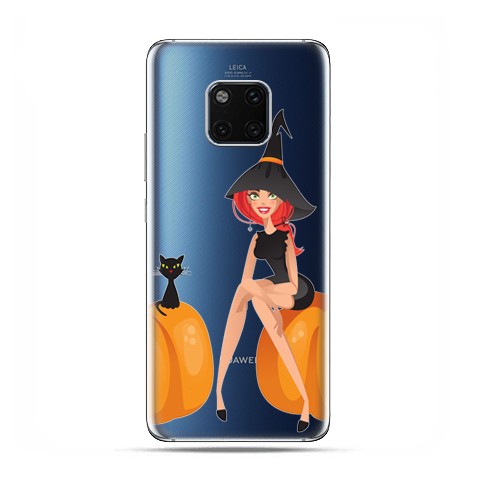 Huawei Mate 20 Pro - nakładka etui na telefon - Halloween, czarownica i dynie