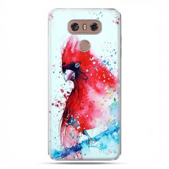 LG G6 - etui na telefon z grafiką - Czerwona papuga watercolor.