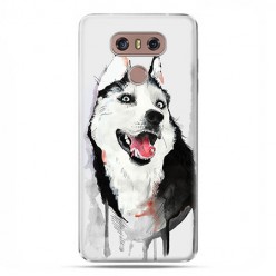 LG G6 - etui na telefon z grafiką - Pies Husky watercolor.