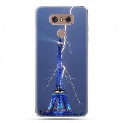 LG G6 - etui na telefon z grafiką - Wieża Eiffla z błyskawicą.