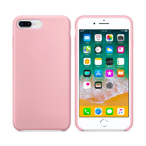 Apple iPhone 7 Plus - Matowe silikonowe etui Silicone Case - różowy pokrowiec