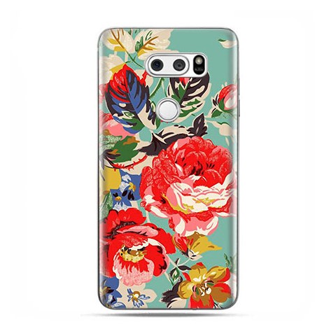 LG V30 - etui na telefon z grafiką - Kolorowe róże.
