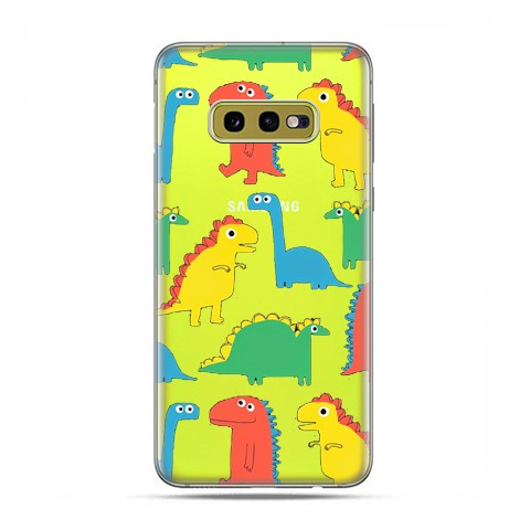 Samsung Galaxy S10e - etui na telefon z grafiką - Kolorowe dinozaury