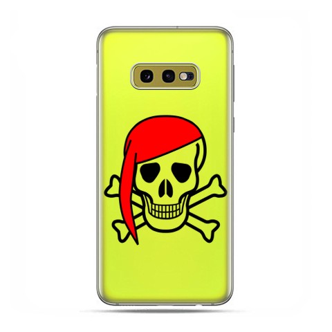 Samsung Galaxy S10e - etui na telefon z grafiką - Pirat Roger z czerwoną chustą