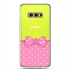 Samsung Galaxy S10e - etui na telefon z grafiką - Polka dot różowa kokardka