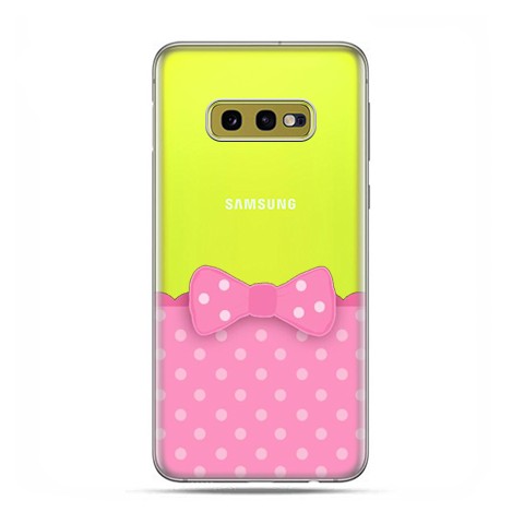 Samsung Galaxy S10e - etui na telefon z grafiką - Polka dot różowa kokardka