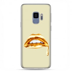 Samsung Galaxy S9 - etui na telefon z grafiką - złoto usta