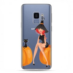 Samsung Galaxy S9 - etui na telefon z grafiką - Halloween, czarownica kot i dynie