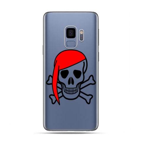 Samsung Galaxy S9 - etui na telefon z grafiką - Pirat Roger z czerwoną chustą