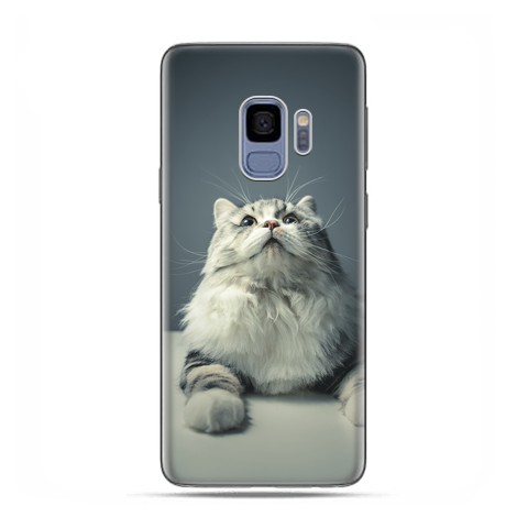 Samsung Galaxy S9 - etui na telefon z grafiką - Ciekawski szary kot