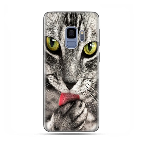 Samsung Galaxy S9 - etui na telefon z grafiką - Kot liżący łapę
