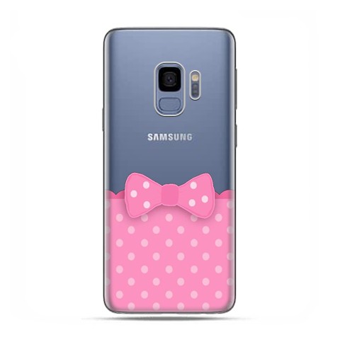 Samsung Galaxy S9 - etui na telefon z grafiką - Polka dot różowa kokardka