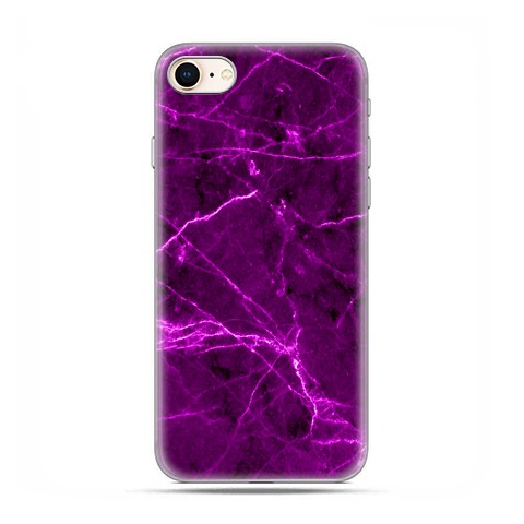 Etui na telefon iPhone 7 - Fioletowy jaskrawy marmur