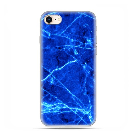 Etui na telefon iPhone 7 - Niebieski jaskrawy marmur