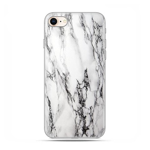 Apple iPhone 8 - etui case na telefon - Biało czarny marmur