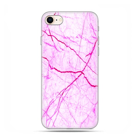 Apple iPhone 8 - etui case na telefon - Jaskrawy różowy marmur