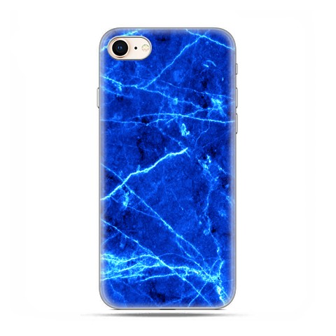 Apple iPhone 8 - etui case na telefon - Niebieski jaskrawy marmur