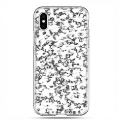 Apple iPhone X / Xs - etui na telefon - Biało czarny granit