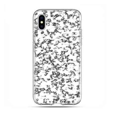 Apple iPhone X / Xs - etui na telefon - Biało czarny granit