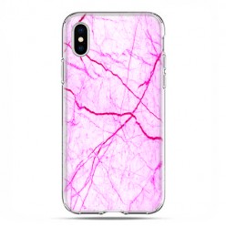 Apple iPhone X / Xs - etui na telefon - Jaskrawy różowy marmur