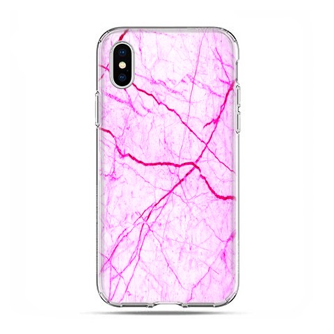 Apple iPhone Xs Max - etui na telefon - Jaskrawy różowy marmur