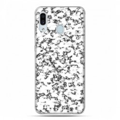 Samsung Galaxy A30 SM-A305 - etui na telefon z grafiką - Biało czarny granit