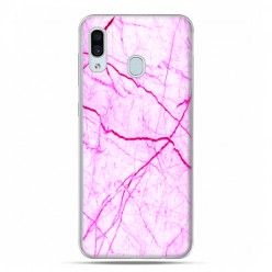 Samsung Galaxy A30 SM-A305 - etui na telefon z grafiką - Jaskrawy różowy marmur
