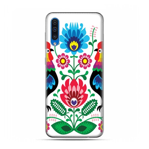 Etui na telefon Samsung Galaxy A50 - łowickie wzory kwiaty.