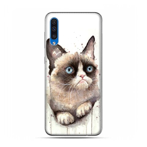 Etui na telefon Samsung Galaxy A50 - kot zrzęda watercolor.