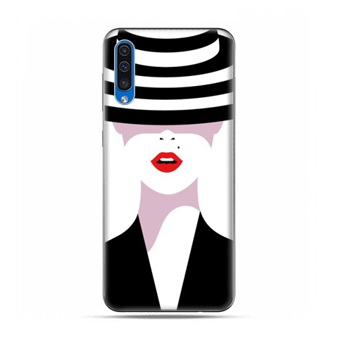 Etui na telefon Samsung Galaxy A50 - kobieta w kapeluszu.