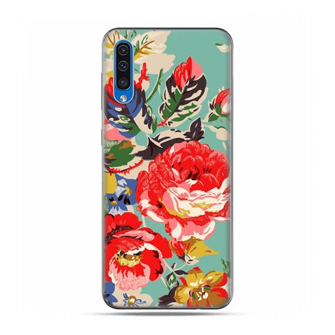 Etui na telefon Samsung Galaxy A50 - kolorowe róże.