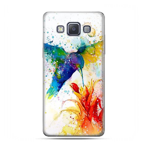 Samsung A3 2015 SM-A300 - etui na telefon z grafiką niebieski koliber watercolor.