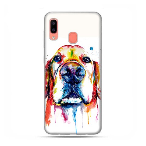 Samsung Galaxy A20E - etui na telefon wzory - Pies labrador watercolor.