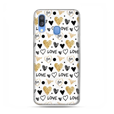 Samsung Galaxy A40 - etui na telefon wzory - Serduszka Love.