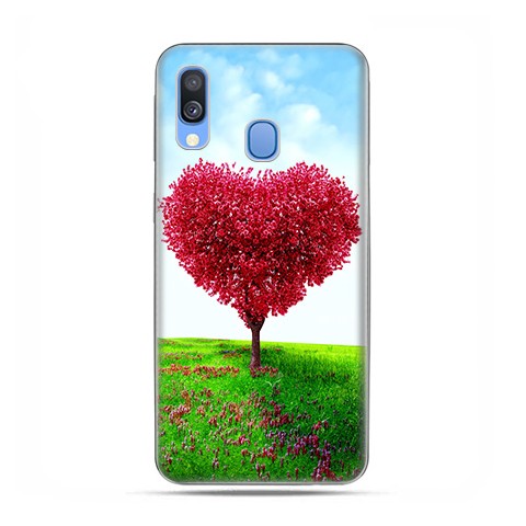Samsung Galaxy A40 - etui na telefon wzory - Serce z drzewa.