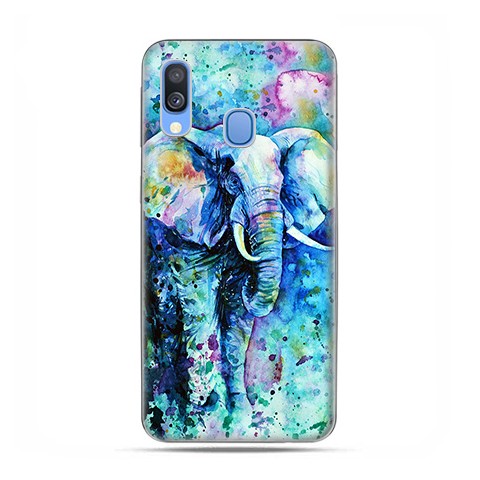 Samsung Galaxy A40 - etui na telefon wzory - Kolorowy słoń.