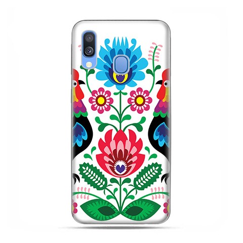 Samsung Galaxy A40 - etui na telefon wzory - Łowickie wzory kwiaty.