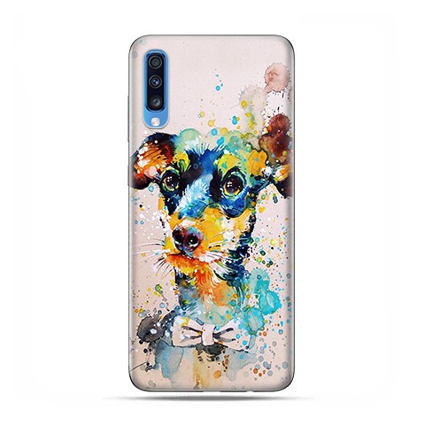 Samsung Galaxy A70 - etui na telefon wzory - Szczeniak watercolor.