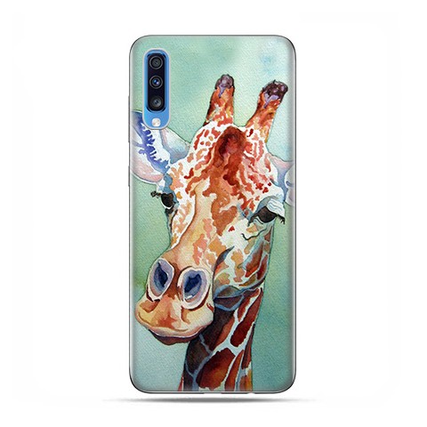 Samsung Galaxy A70 - etui na telefon wzory - Żyrafa watercolor.