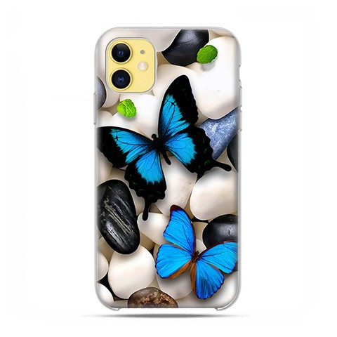 Etui case na telefon - Apple iPhone 11 - Niebieskie motyle.