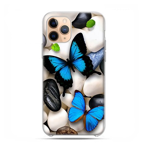 Etui case na telefon - Apple iPhone 11 Pro - Niebieskie motyle.