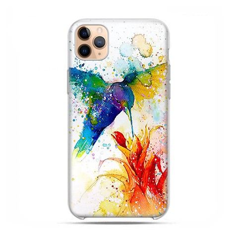 Etui case na telefon - Apple iPhone 11 Pro Max - Niebieski koliber watercolor.