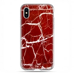 Apple iPhone X / Xs - etui na telefon - Spękany czerwony marmur