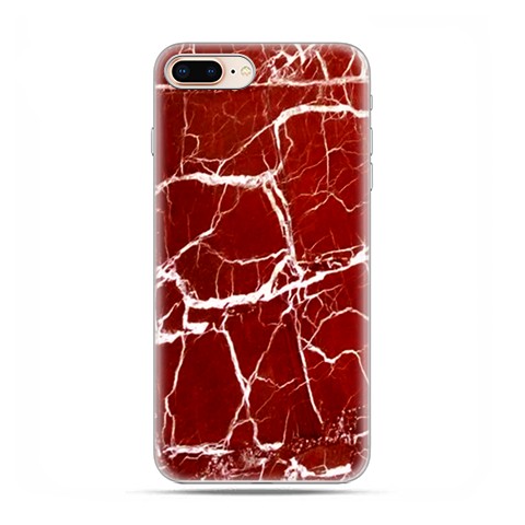 Apple iPhone 7 plus - etui case na telefon - Spękany czerwony marmur