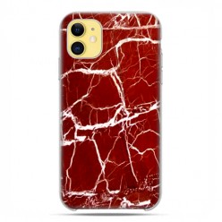 Etui case na telefon - Apple iPhone 11 - Spękany czerwony marmur