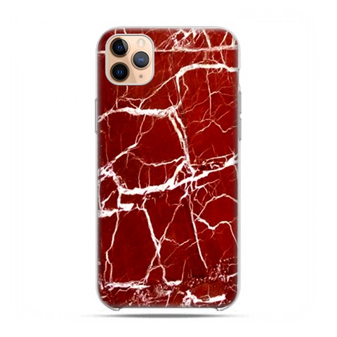 Etui case na telefon - Apple iPhone 11 Pro Max - Spękany czerwony marmur