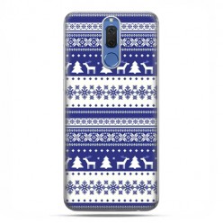 Huawei Mate 10 Lite - etui na telefon - Niebieskie renifery sweterek
