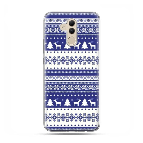Huawei Mate 20 Lite - etui na telefon - Niebieskie renifery sweterek