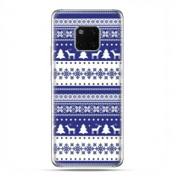 Huawei Mate 20 Pro - nakładka etui na telefon Niebieskie renifery sweterek