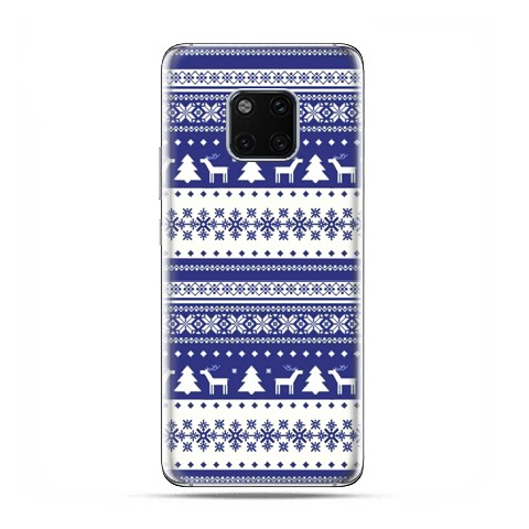 Huawei Mate 20 Pro - nakładka etui na telefon Niebieskie renifery sweterek